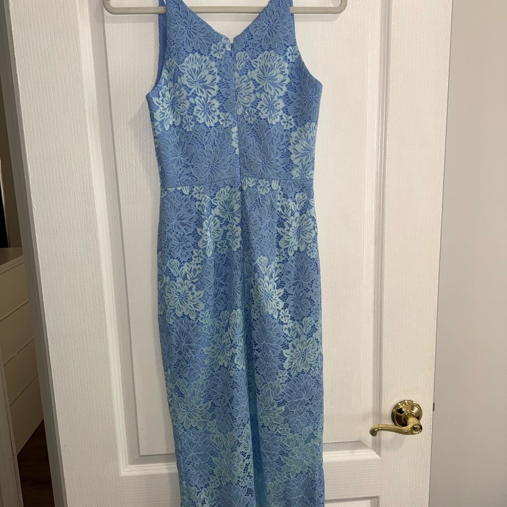 Dress the Population Blue Floral Lace Midi Dress - Picture 4 of 6